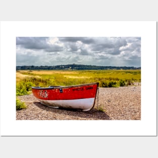 Boat at Cley next to the sea Posters and Art